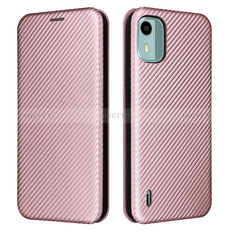 Custodia Portafoglio In Pelle Cover con Supporto L02Z per Nokia C12 Plus Oro Rosa