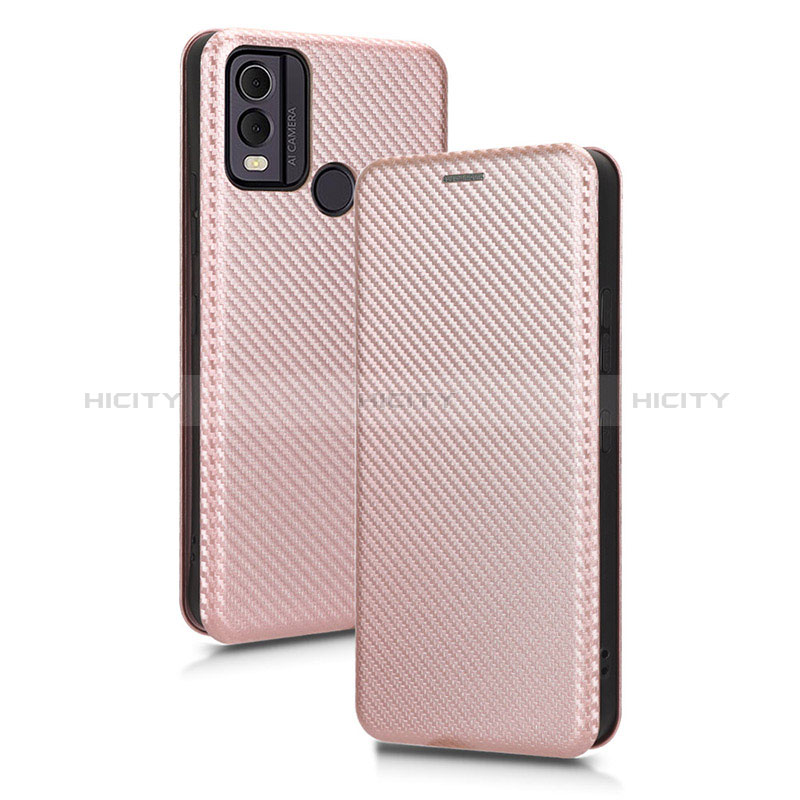 Custodia Portafoglio In Pelle Cover con Supporto L02Z per Nokia C22 Oro Rosa