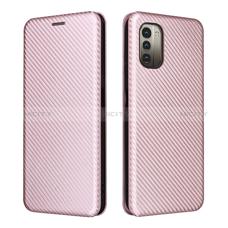 Custodia Portafoglio In Pelle Cover con Supporto L02Z per Nokia G21 Oro Rosa