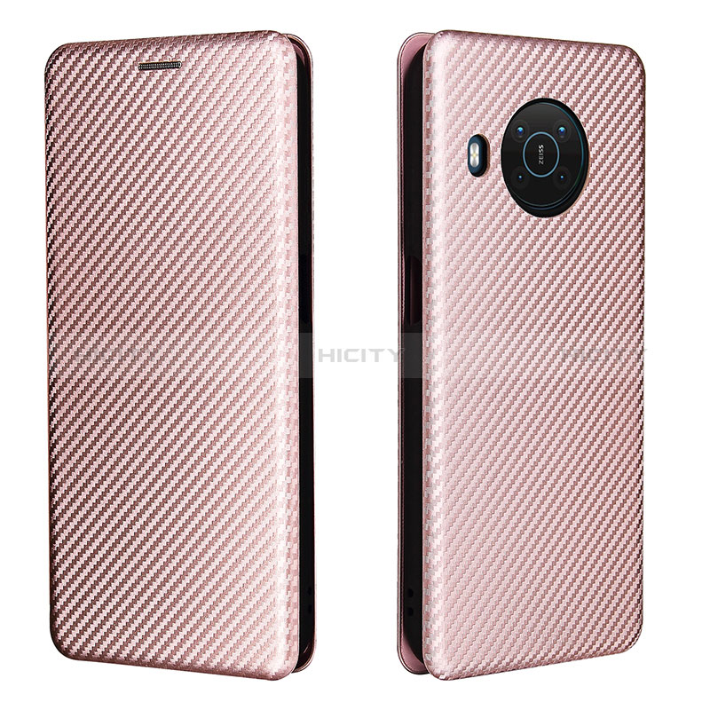 Custodia Portafoglio In Pelle Cover con Supporto L02Z per Nokia X10 Oro Rosa