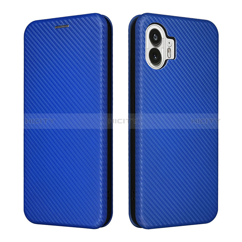 Custodia Portafoglio In Pelle Cover con Supporto L02Z per Nothing Phone 2 Blu