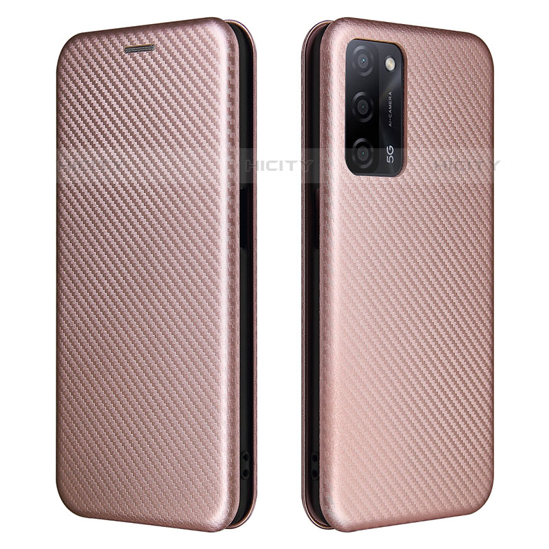 Custodia Portafoglio In Pelle Cover con Supporto L02Z per Oppo A53s 5G Oro Rosa