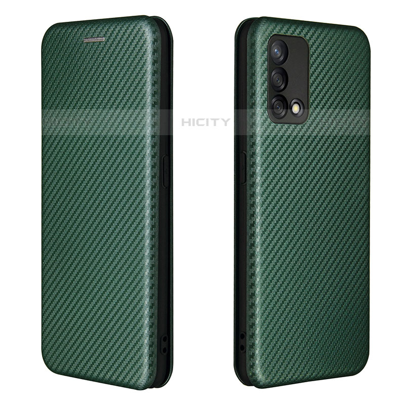 Custodia Portafoglio In Pelle Cover con Supporto L02Z per Oppo A74 4G Verde