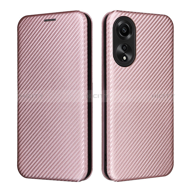 Custodia Portafoglio In Pelle Cover con Supporto L02Z per Oppo A78 4G Oro Rosa