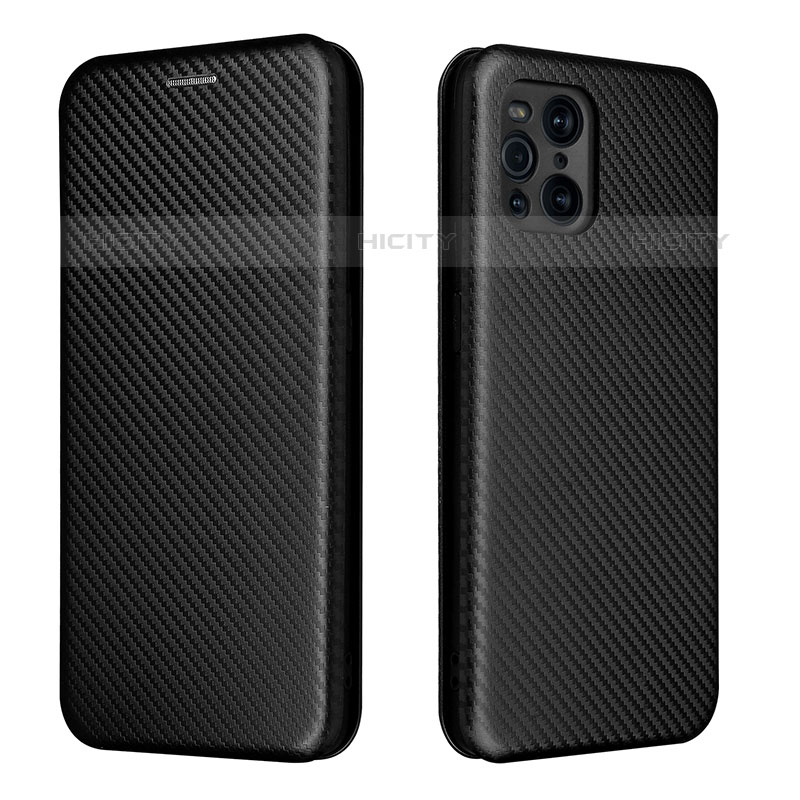 Custodia Portafoglio In Pelle Cover con Supporto L02Z per Oppo Find X3 Pro 5G Nero