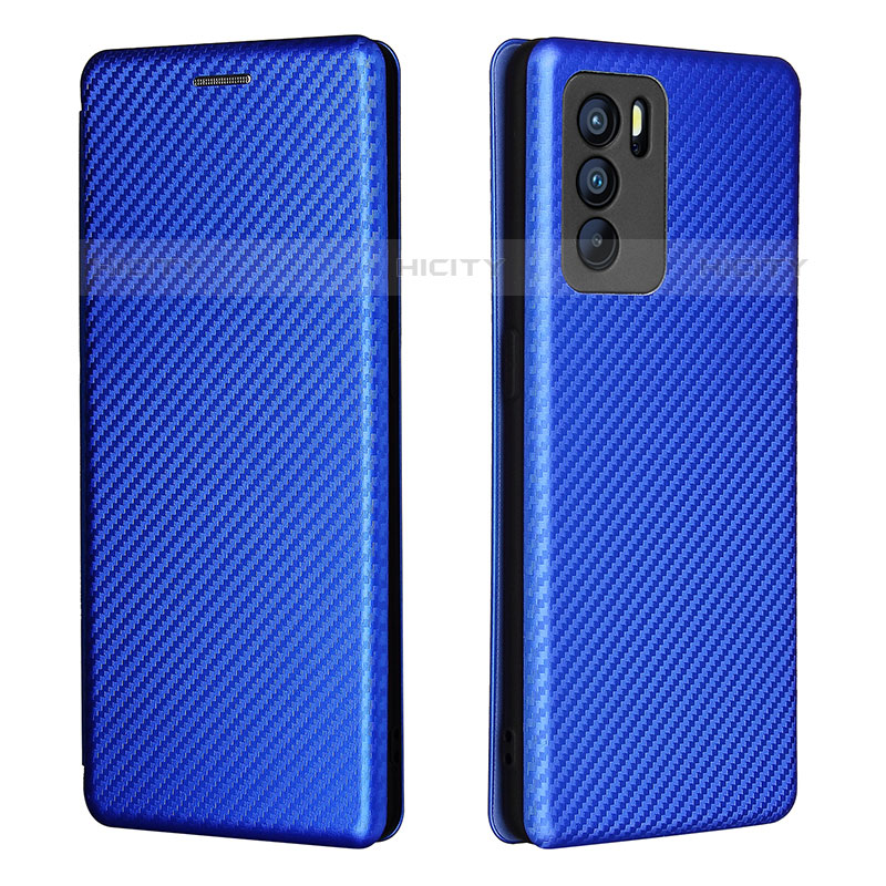 Custodia Portafoglio In Pelle Cover con Supporto L02Z per Oppo Reno6 Pro 5G India Blu