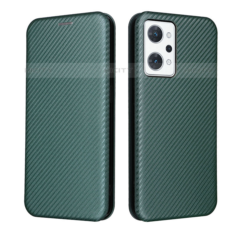 Custodia Portafoglio In Pelle Cover con Supporto L02Z per Oppo Reno7 A Verde