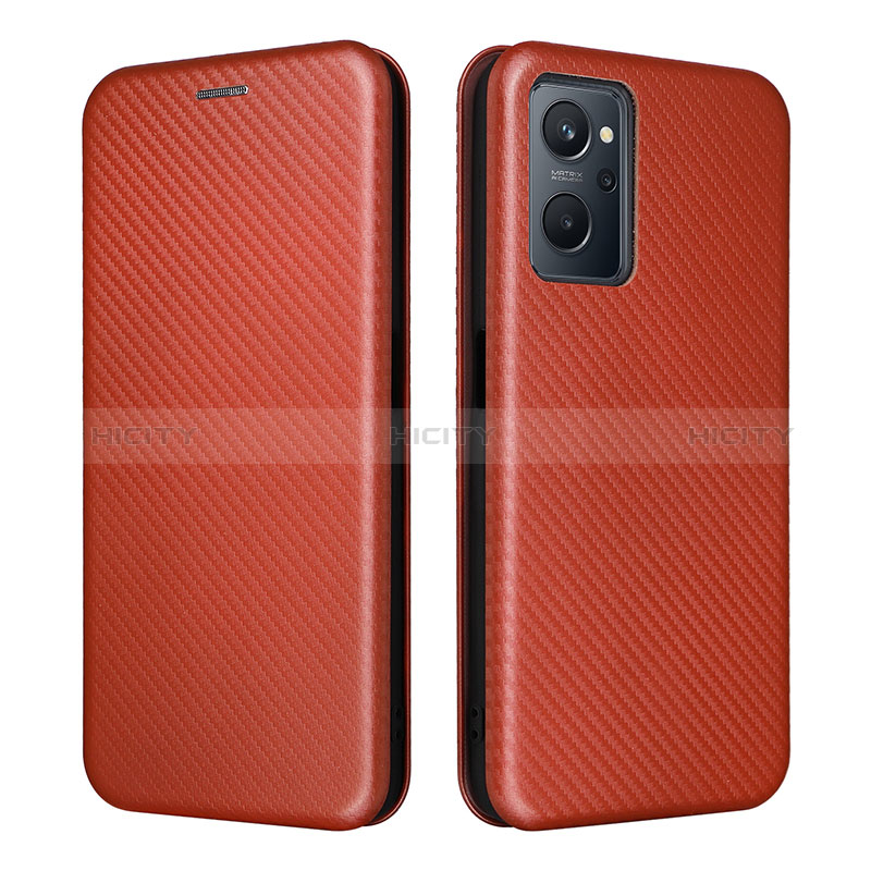 Custodia Portafoglio In Pelle Cover con Supporto L02Z per Realme 9i 4G Marrone