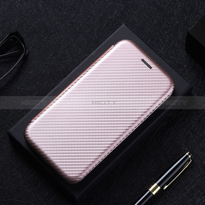 Custodia Portafoglio In Pelle Cover con Supporto L02Z per Realme C21Y Oro Rosa