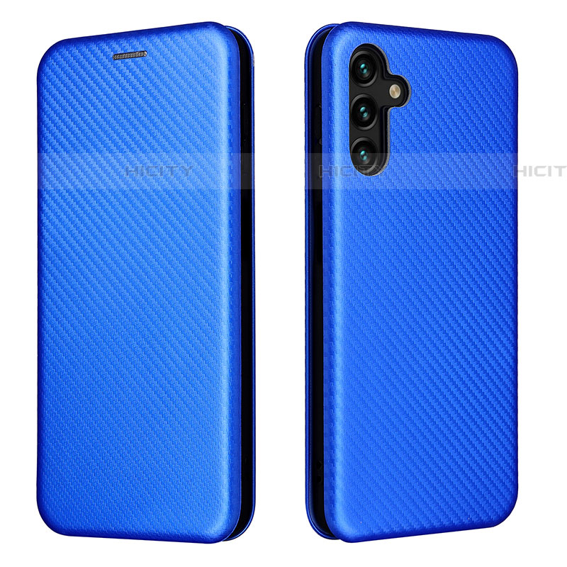 Custodia Portafoglio In Pelle Cover con Supporto L02Z per Samsung Galaxy A04s Blu