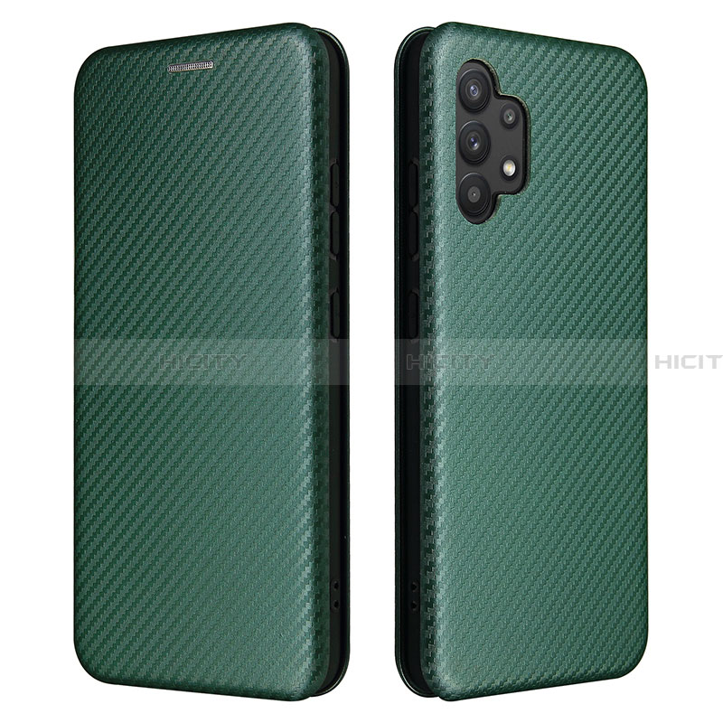 Custodia Portafoglio In Pelle Cover con Supporto L02Z per Samsung Galaxy A32 4G Verde