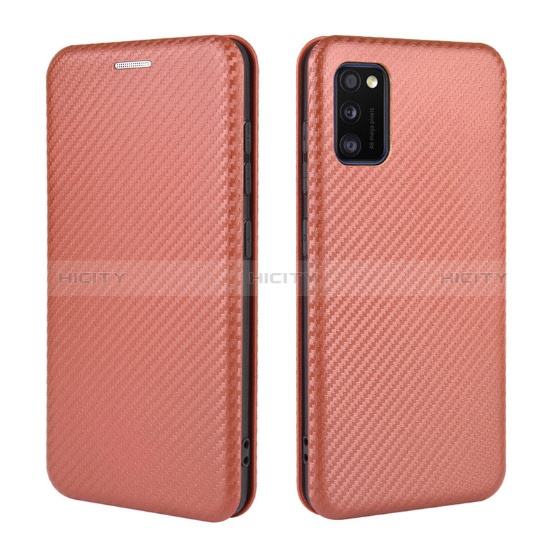 Custodia Portafoglio In Pelle Cover con Supporto L02Z per Samsung Galaxy A41 Marrone