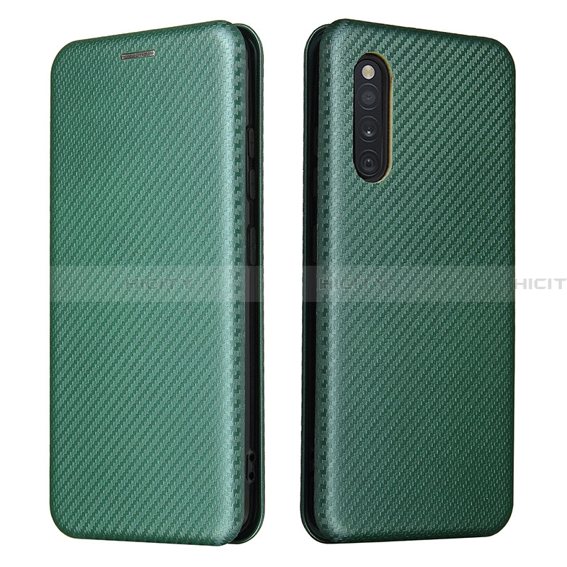 Custodia Portafoglio In Pelle Cover con Supporto L02Z per Samsung Galaxy A41 SC-41A Verde