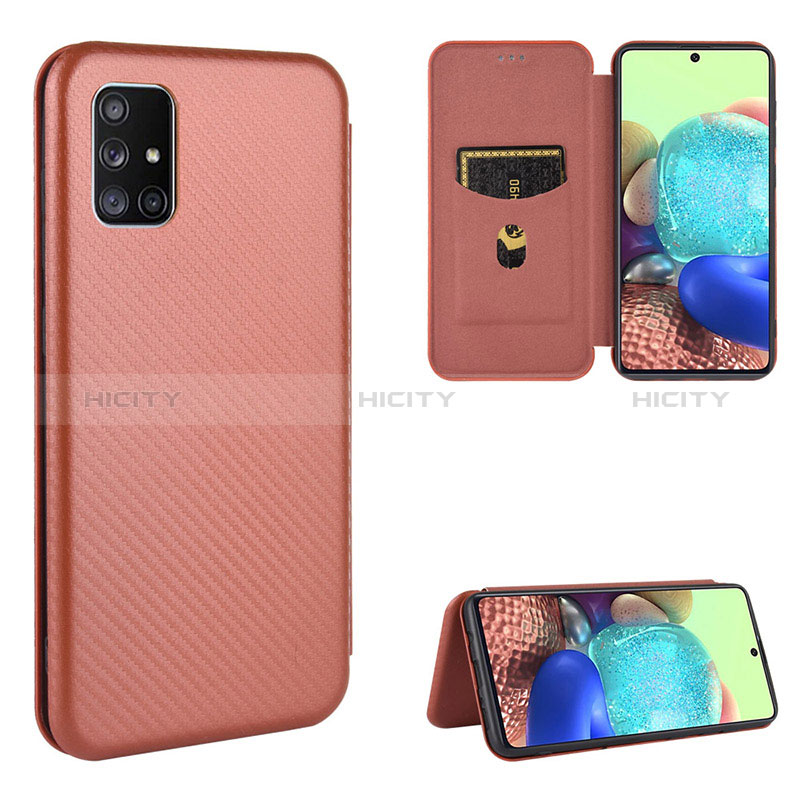 Custodia Portafoglio In Pelle Cover con Supporto L02Z per Samsung Galaxy A51 4G Marrone