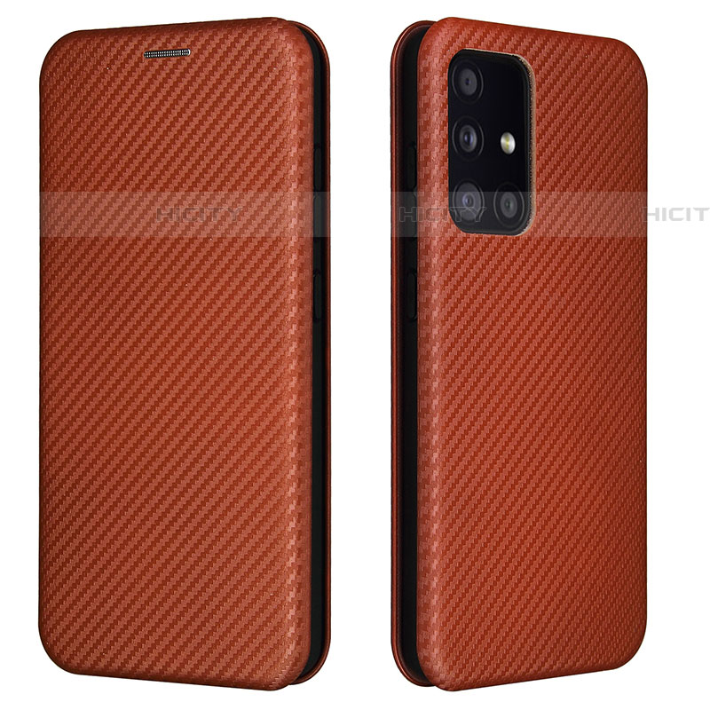 Custodia Portafoglio In Pelle Cover con Supporto L02Z per Samsung Galaxy A52 4G Marrone