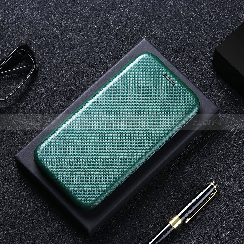 Custodia Portafoglio In Pelle Cover con Supporto L02Z per Samsung Galaxy A7 (2018) A750 Verde