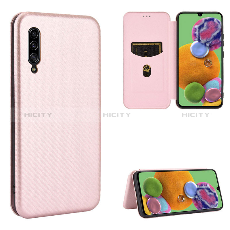 Custodia Portafoglio In Pelle Cover con Supporto L02Z per Samsung Galaxy A90 5G Oro Rosa