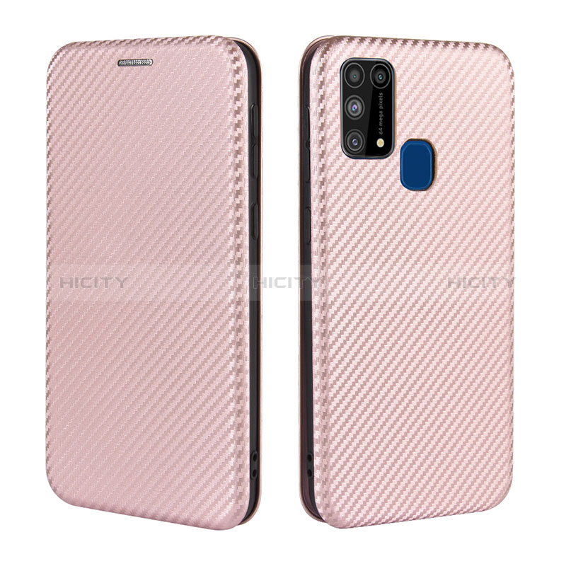 Custodia Portafoglio In Pelle Cover con Supporto L02Z per Samsung Galaxy M21s Oro Rosa