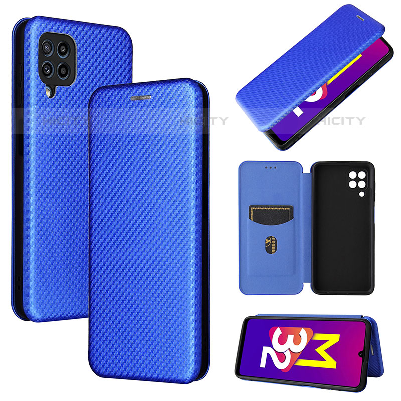 Custodia Portafoglio In Pelle Cover con Supporto L02Z per Samsung Galaxy M32 4G Blu