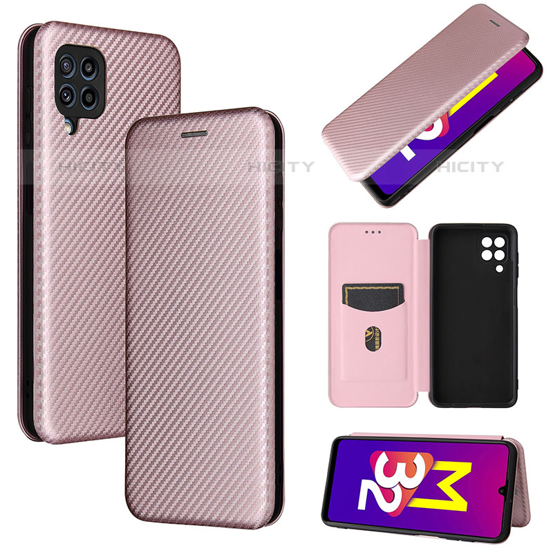 Custodia Portafoglio In Pelle Cover con Supporto L02Z per Samsung Galaxy M32 4G Oro Rosa