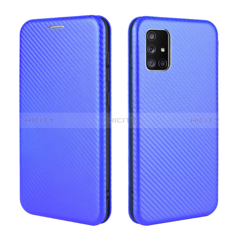 Custodia Portafoglio In Pelle Cover con Supporto L02Z per Samsung Galaxy M51 Blu