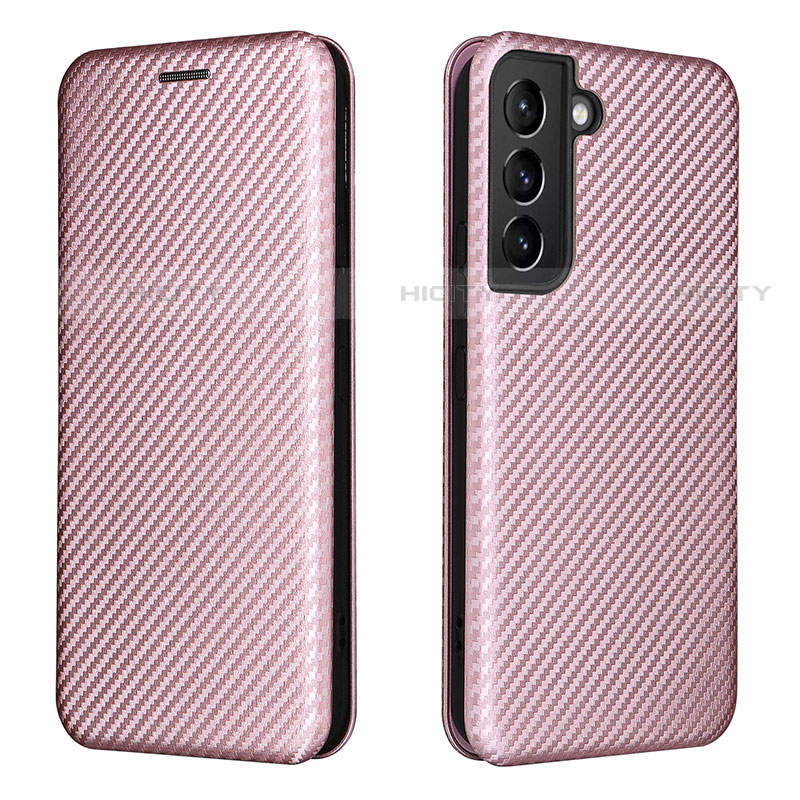 Custodia Portafoglio In Pelle Cover con Supporto L02Z per Samsung Galaxy S22 Plus 5G Oro Rosa