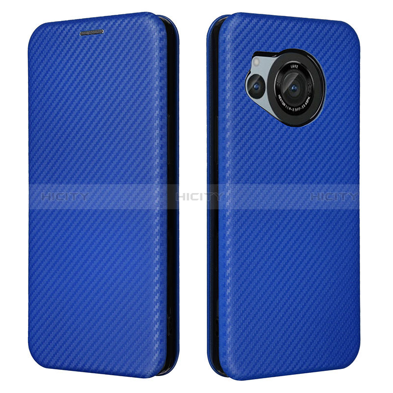 Custodia Portafoglio In Pelle Cover con Supporto L02Z per Sharp Aquos R8 Blu