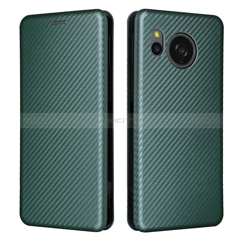 Custodia Portafoglio In Pelle Cover con Supporto L02Z per Sharp Aquos Sense8 Verde