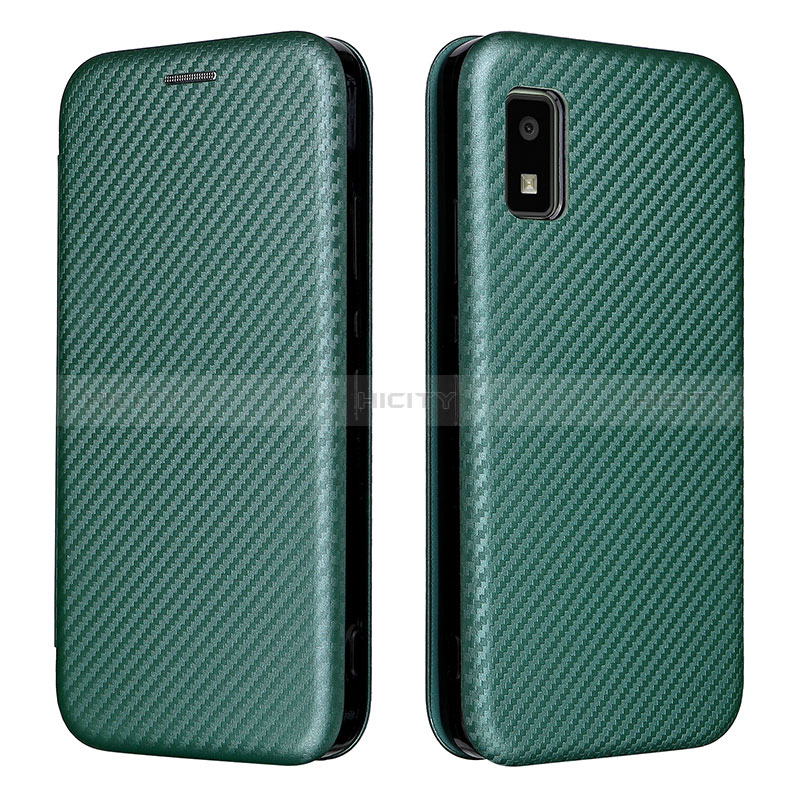 Custodia Portafoglio In Pelle Cover con Supporto L02Z per Sharp Aquos wish Verde