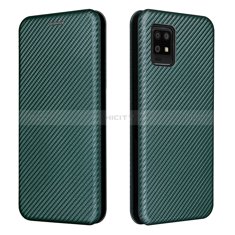 Custodia Portafoglio In Pelle Cover con Supporto L02Z per Sharp Aquos Zero6 Verde