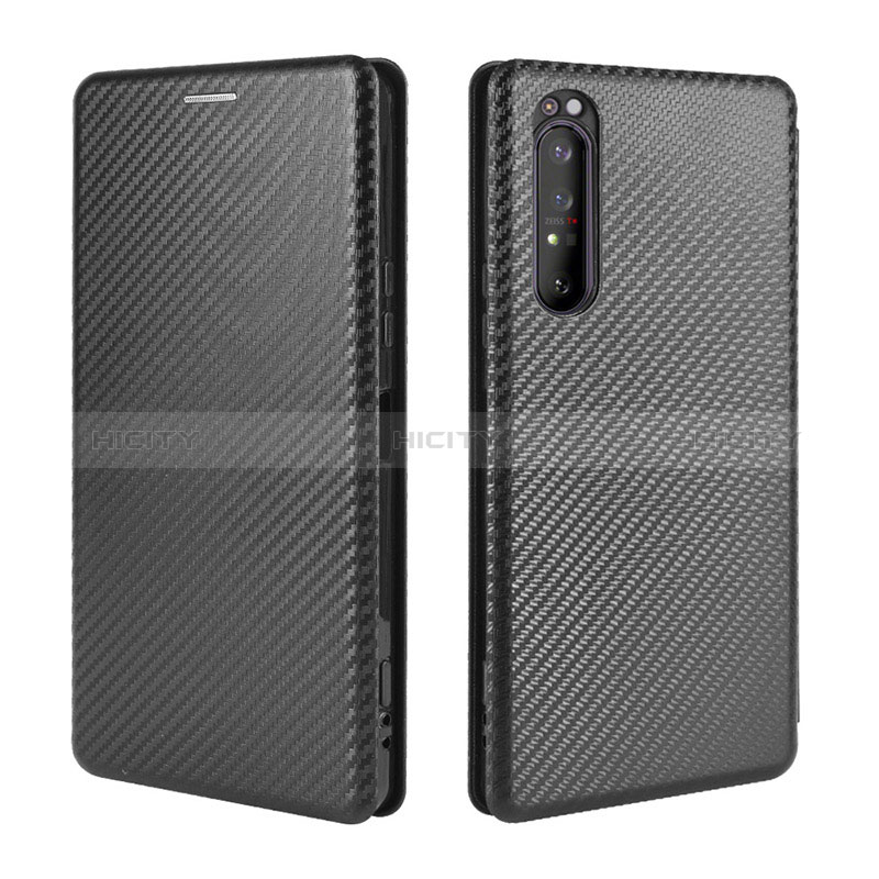 Custodia Portafoglio In Pelle Cover con Supporto L02Z per Sony Xperia 1 II Nero