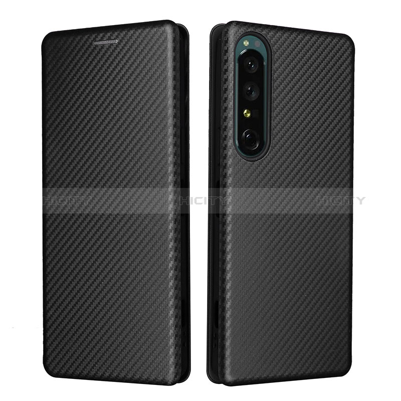 Custodia Portafoglio In Pelle Cover con Supporto L02Z per Sony Xperia 1 IV SO-51C Nero