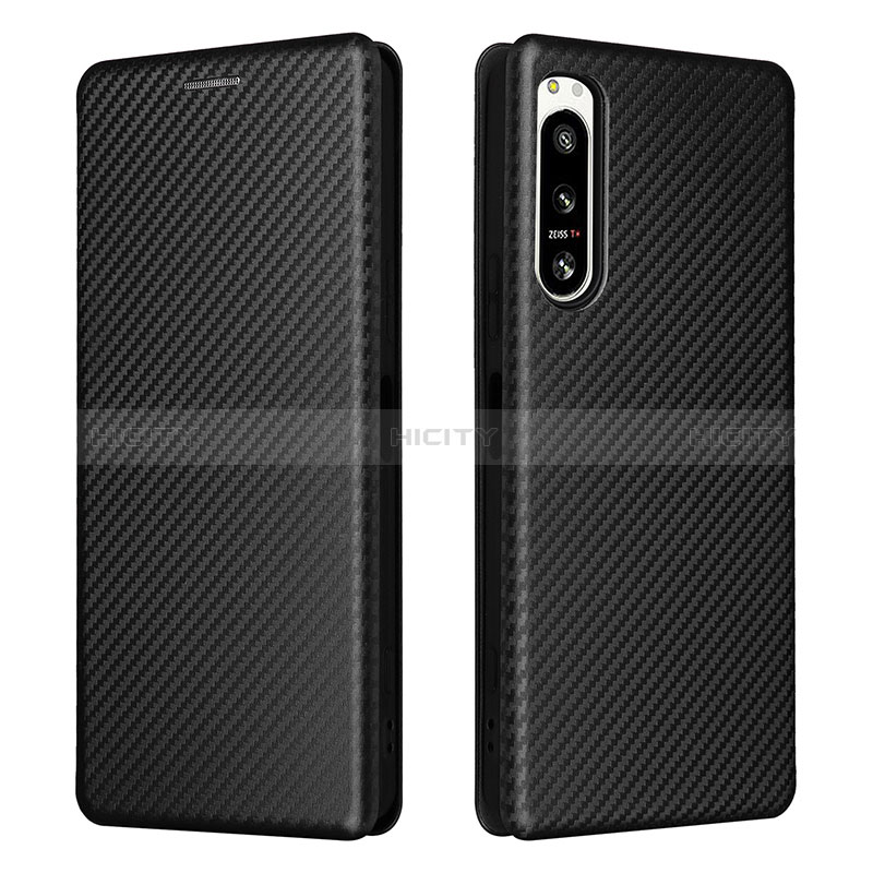 Custodia Portafoglio In Pelle Cover con Supporto L02Z per Sony Xperia 5 IV Nero