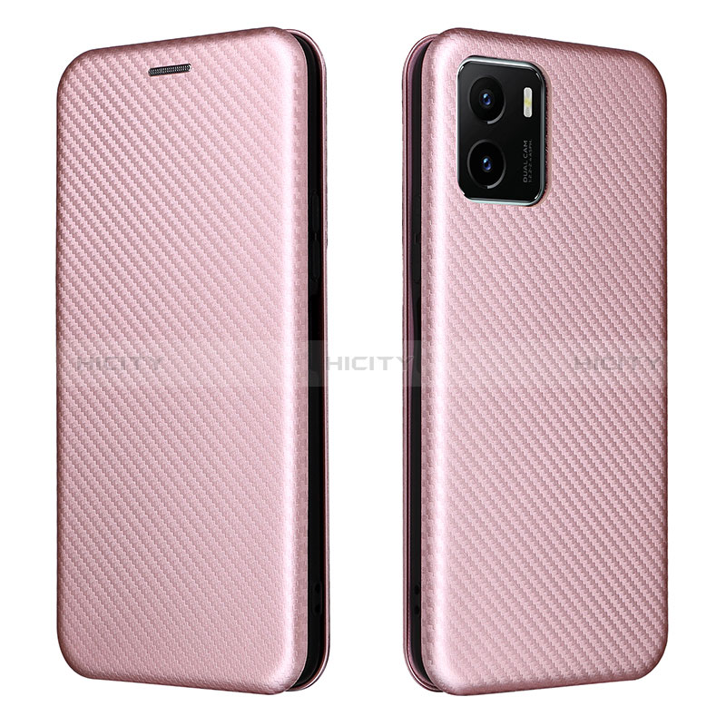 Custodia Portafoglio In Pelle Cover con Supporto L02Z per Vivo Y15A Oro Rosa