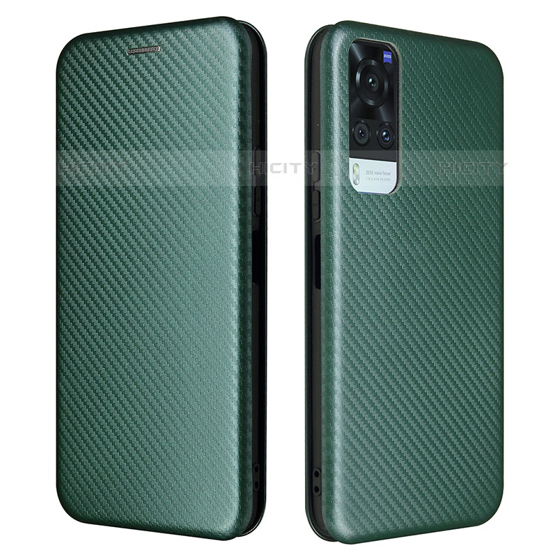 Custodia Portafoglio In Pelle Cover con Supporto L02Z per Vivo Y51A Verde