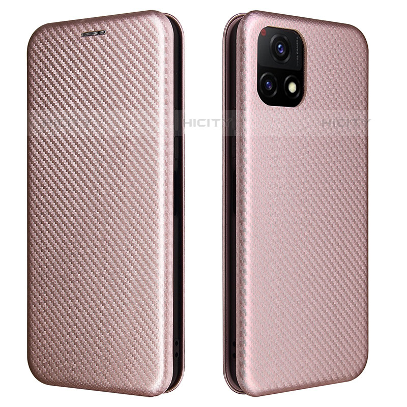 Custodia Portafoglio In Pelle Cover con Supporto L02Z per Vivo Y52s 5G Oro Rosa