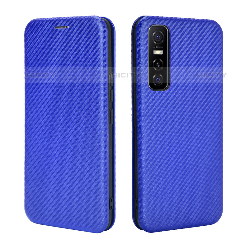 Custodia Portafoglio In Pelle Cover con Supporto L02Z per Vivo Y73s 5G Blu