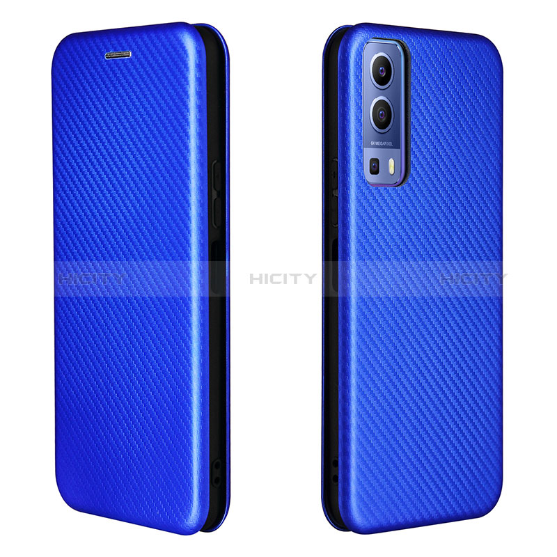 Custodia Portafoglio In Pelle Cover con Supporto L02Z per Vivo Y75s 5G Blu