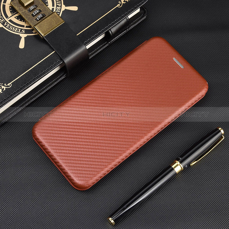 Custodia Portafoglio In Pelle Cover con Supporto L02Z per Xiaomi Redmi 9 Prime India Marrone