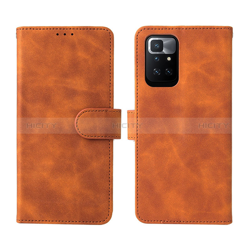 Custodia Portafoglio In Pelle Cover con Supporto L02Z per Xiaomi Redmi Note 11 4G (2021) Marrone