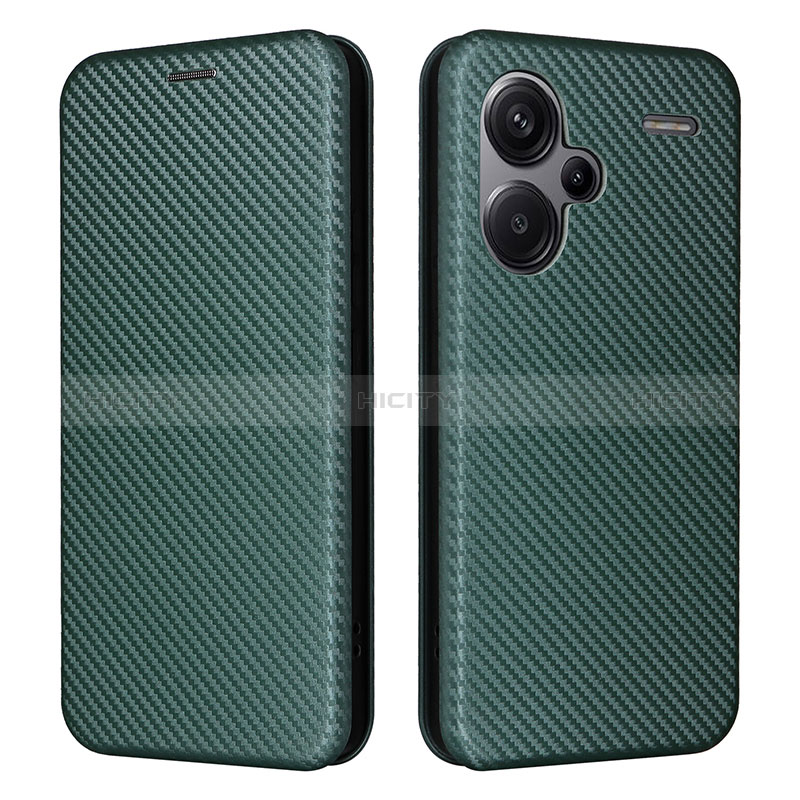 Custodia Portafoglio In Pelle Cover con Supporto L02Z per Xiaomi Redmi Note 13 Pro+ Plus 5G Verde