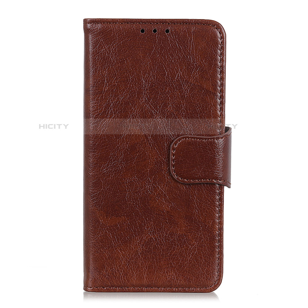 Custodia Portafoglio In Pelle Cover con Supporto L03 per Alcatel 1S (2019) Marrone