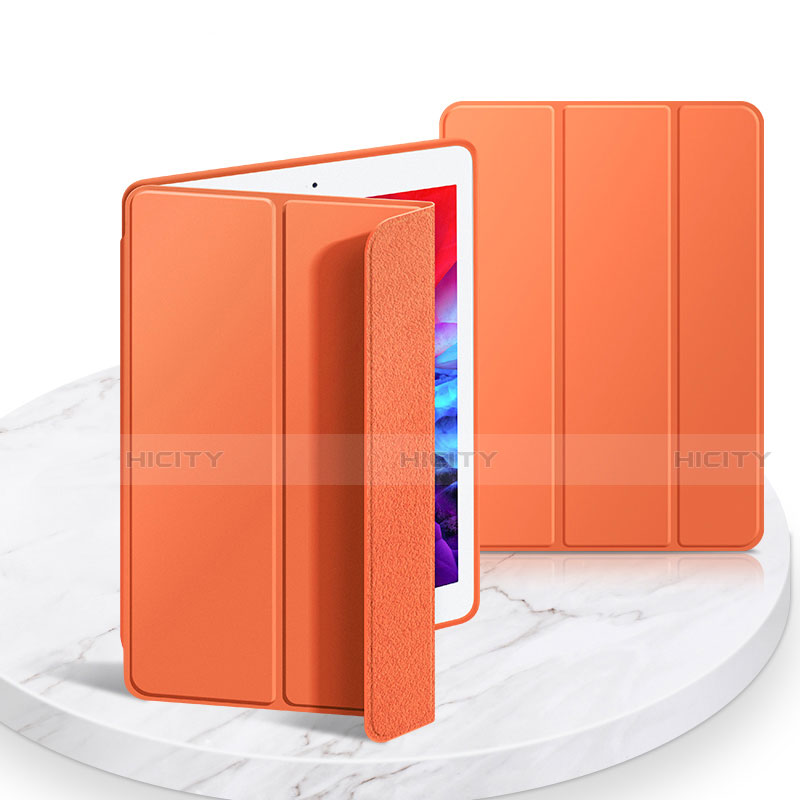 Custodia Portafoglio In Pelle Cover con Supporto L03 per Apple iPad 10.2 (2021) Arancione