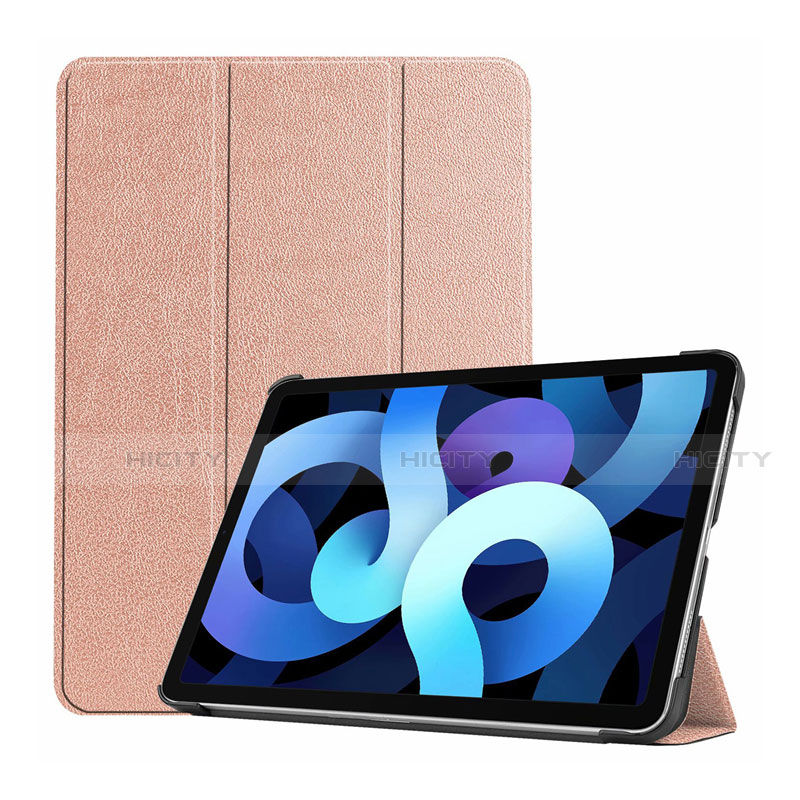 Custodia Portafoglio In Pelle Cover con Supporto L03 per Apple iPad Air 4 10.9 (2020) Oro Rosa