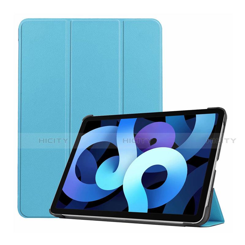 Custodia Portafoglio In Pelle Cover con Supporto L03 per Apple iPad Air 5 10.9 (2022) Cielo Blu