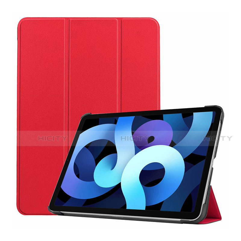 Custodia Portafoglio In Pelle Cover con Supporto L03 per Apple iPad Air 5 10.9 (2022) Rosso