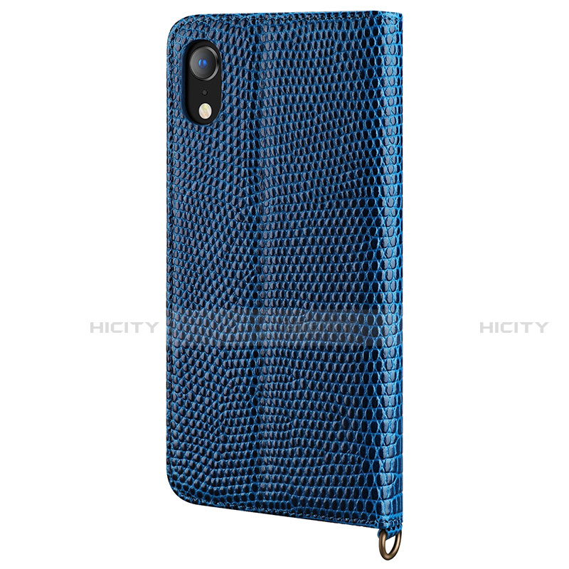 Custodia Portafoglio In Pelle Cover con Supporto L03 per Apple iPhone XR Blu