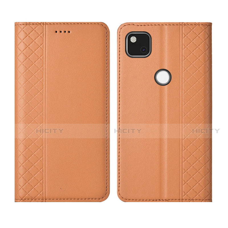 Custodia Portafoglio In Pelle Cover con Supporto L03 per Google Pixel 4a Arancione