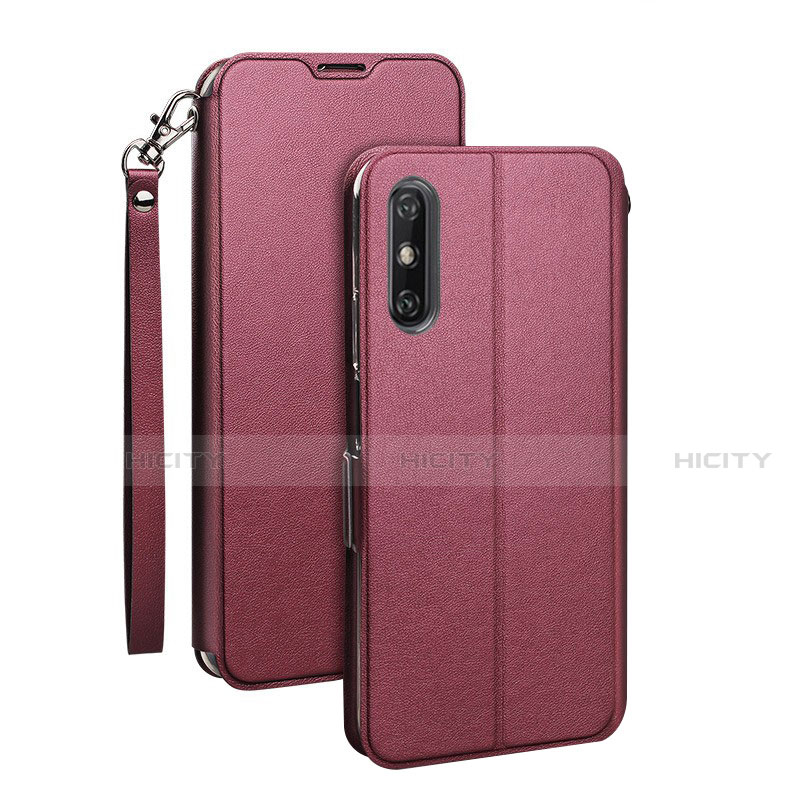 Custodia Portafoglio In Pelle Cover con Supporto L03 per Huawei Enjoy 10e Rosso Rosa