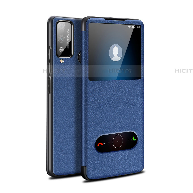 Custodia Portafoglio In Pelle Cover con Supporto L03 per Huawei Honor Play4T Blu